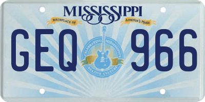 MS license plate GEQ966