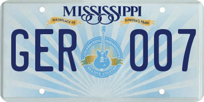 MS license plate GER007