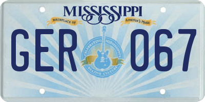 MS license plate GER067