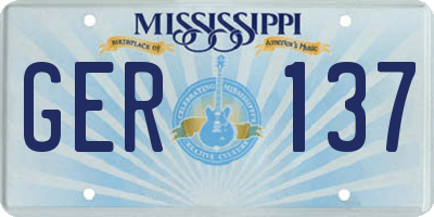 MS license plate GER137