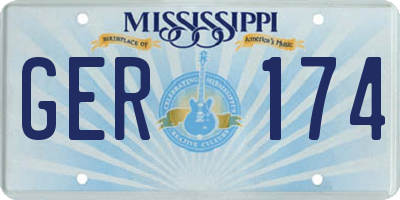 MS license plate GER174