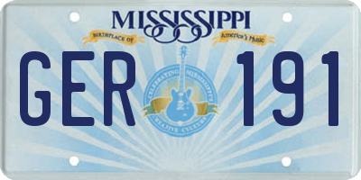 MS license plate GER191