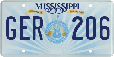 MS license plate GER206