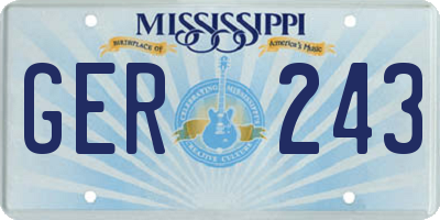 MS license plate GER243