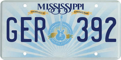 MS license plate GER392