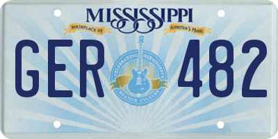 MS license plate GER482
