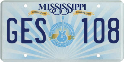 MS license plate GES108