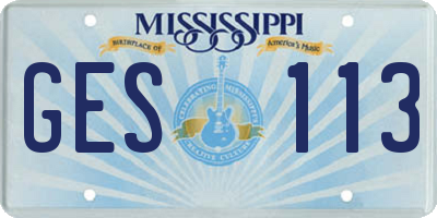 MS license plate GES113