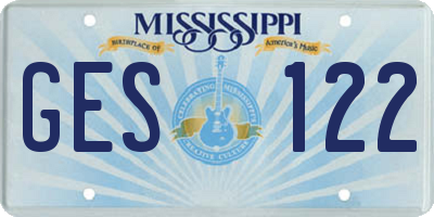 MS license plate GES122