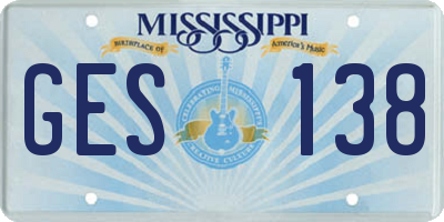 MS license plate GES138