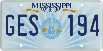 MS license plate GES194