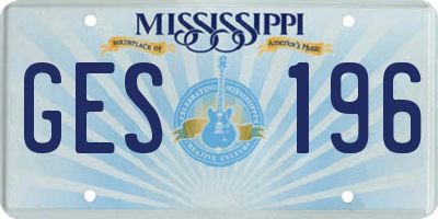 MS license plate GES196