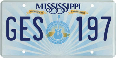 MS license plate GES197