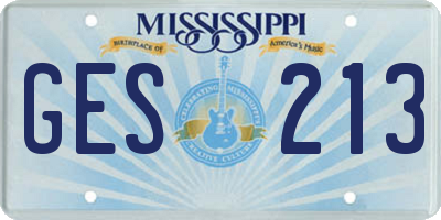 MS license plate GES213