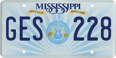 MS license plate GES228