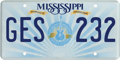 MS license plate GES232