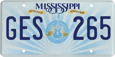 MS license plate GES265