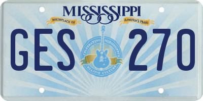 MS license plate GES270