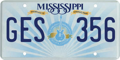 MS license plate GES356
