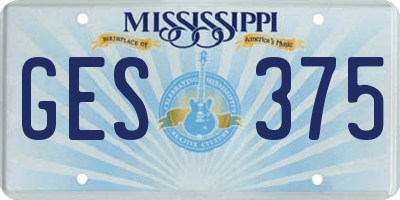MS license plate GES375