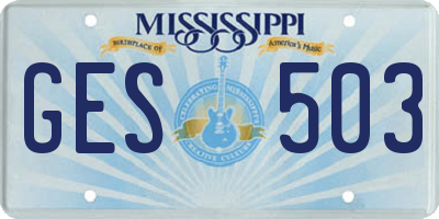 MS license plate GES503