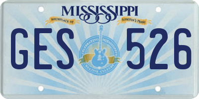MS license plate GES526