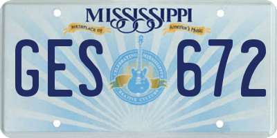 MS license plate GES672