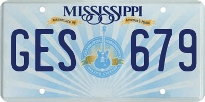 MS license plate GES679