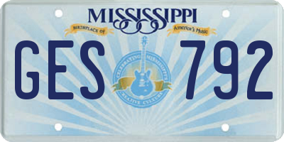 MS license plate GES792