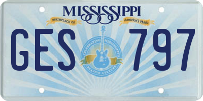 MS license plate GES797