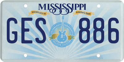 MS license plate GES886