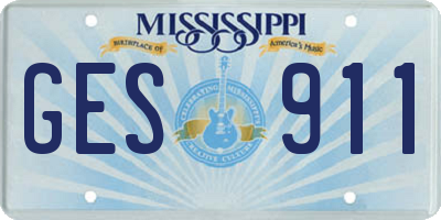 MS license plate GES911