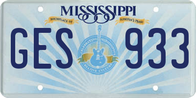 MS license plate GES933