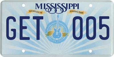 MS license plate GET005