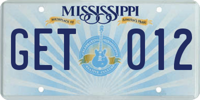 MS license plate GET012