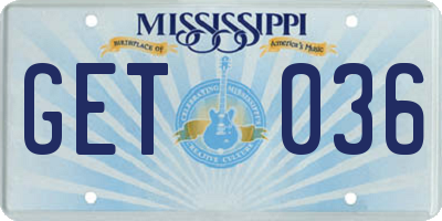 MS license plate GET036