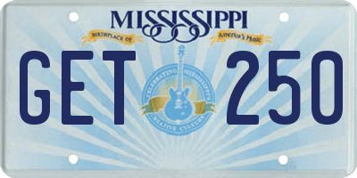 MS license plate GET250