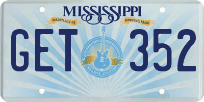 MS license plate GET352