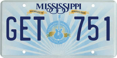 MS license plate GET751