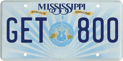 MS license plate GET800