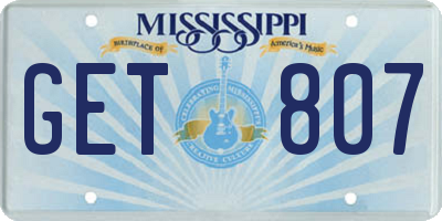 MS license plate GET807