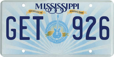 MS license plate GET926