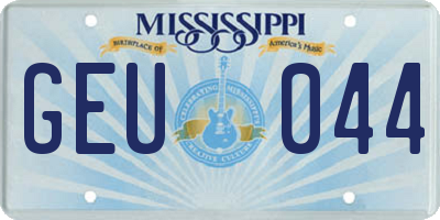 MS license plate GEU044