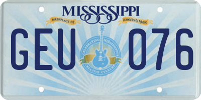 MS license plate GEU076