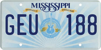 MS license plate GEU188