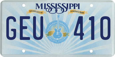 MS license plate GEU410