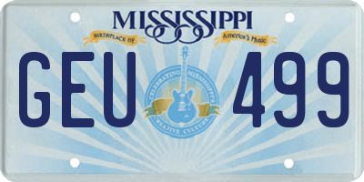 MS license plate GEU499