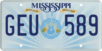 MS license plate GEU589