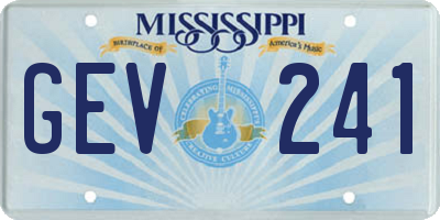 MS license plate GEV241