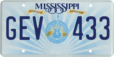 MS license plate GEV433